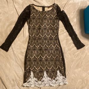 Black lace cocktail dress